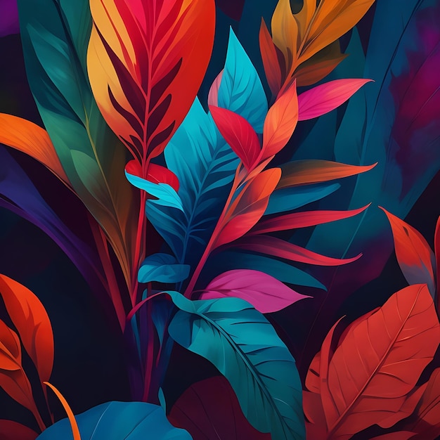 Abstract Color Wallpaper art plant AI Generated