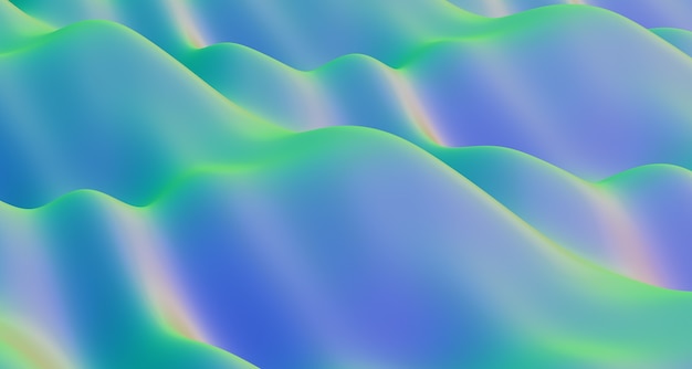 Абстрактная цветовая волна, контрастная цветовая полоса, градиентный цвет, 3d иллюстрация