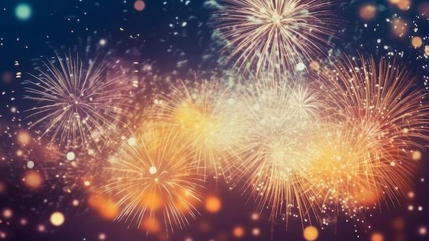 Abstract colored firework background new year 2024 comeliness
