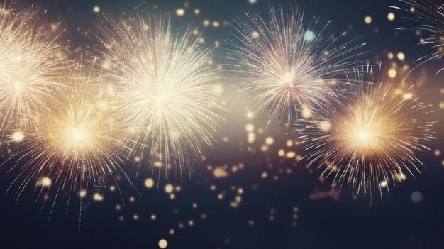 Abstract colored firework background new year celebration 2024 comeliness