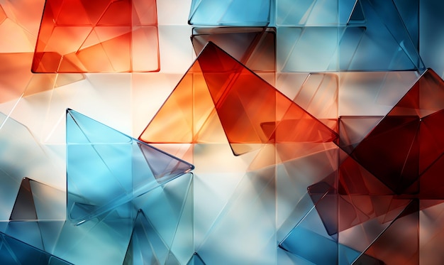 Abstract colored geometric volumetric transparent texture