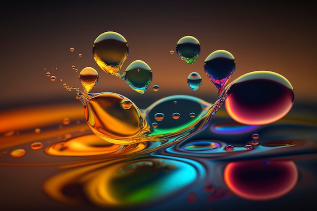 Abstract colored liquid AI technology generated image