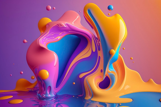 Abstract colored liquid AI technology generated image