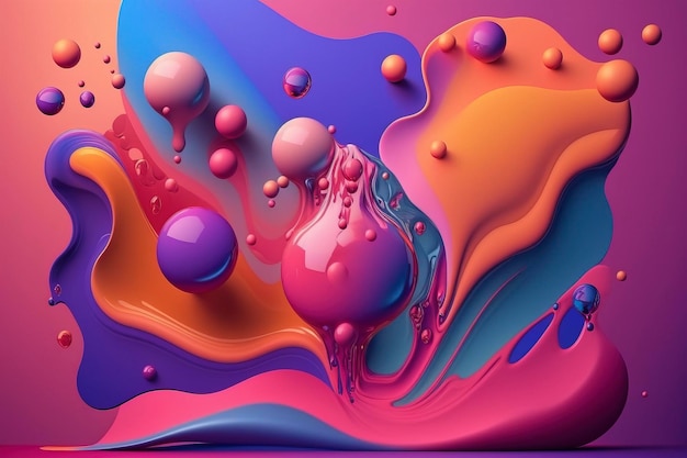 Abstract colored liquid AI technology generated image