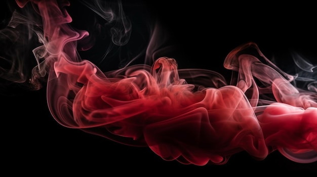 Abstract colored smoke on a black background Texture Design elementgenerative ai