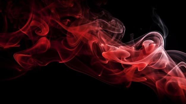 Abstract colored smoke on a black background Texture Design elementgenerative ai