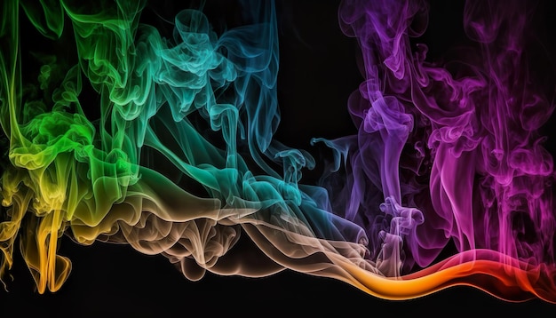 Abstract colored smoke on a dark background smoky vape colored background