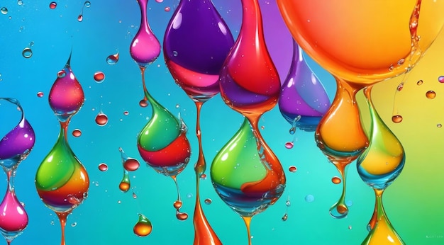 Photo abstract colored wallpaper colored water drops on colored background colorful abstract banner