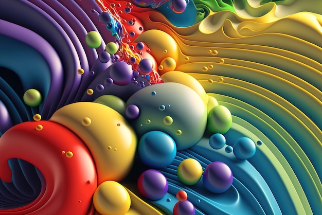 Abstract colorful 3d background Generative AI