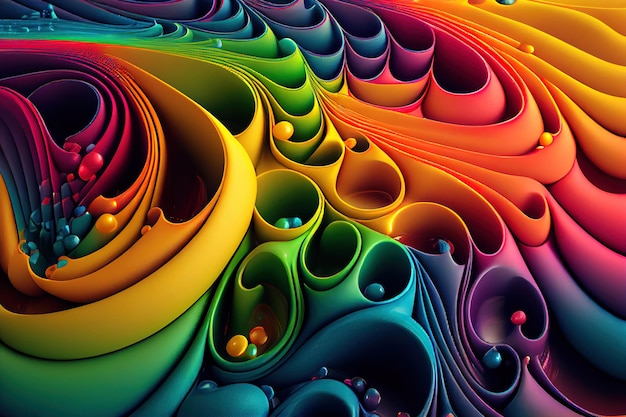 Abstract colorful 3d background Generative AI