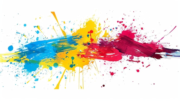 Photo abstract colorful aquarela splash bright acrylic paintbrush strokes colorful artistic background