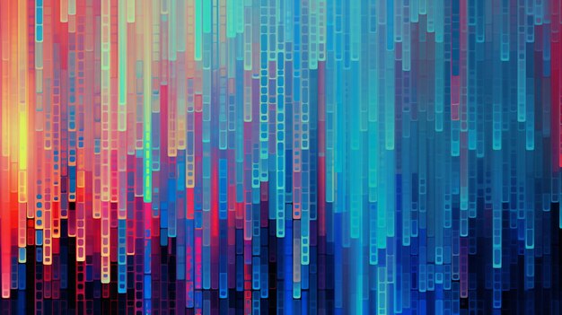 Photo abstract colorful background digital pixel blocks