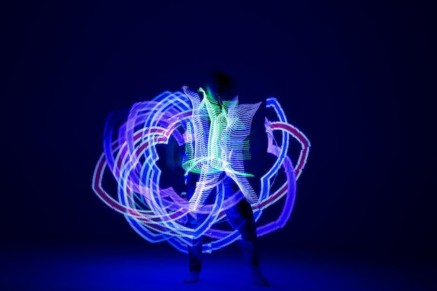 abstract colorful background made with light painting