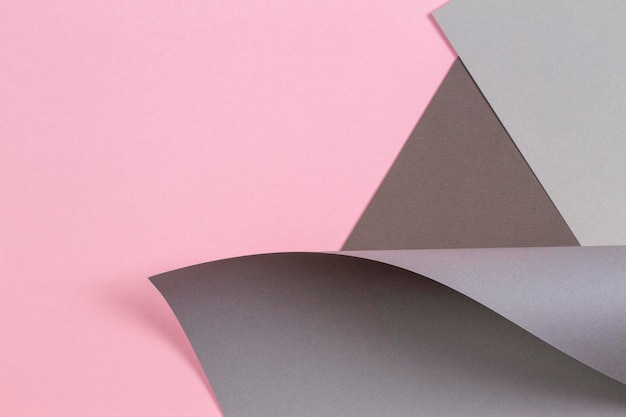 Foto astratto sfondo colorato pastello rosa e carta grigia in forma geometrica