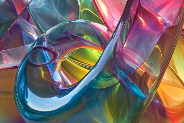 추상적이고 다채로운 배경 시누스 네온 라인이 미래의 에너지 개념입니다.