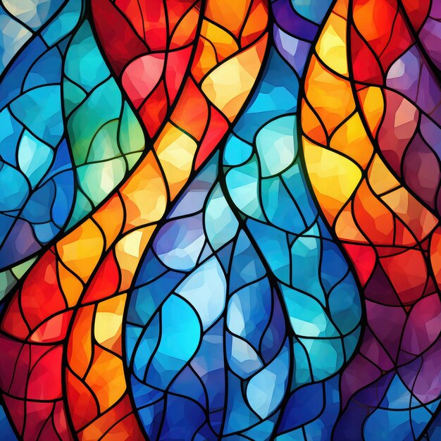 Abstract colorful background in stained glass style