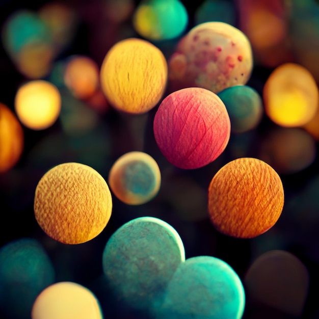 Abstract colorful background surface Fantastic foam with spheres