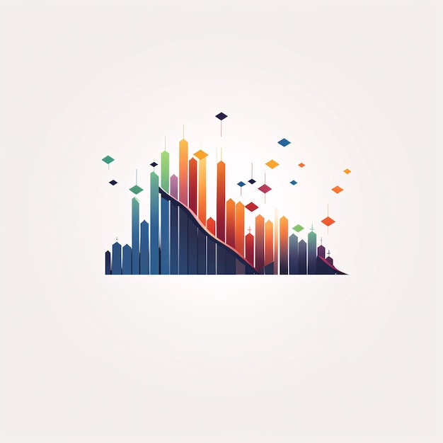 Photo abstract colorful background with bar chart vector illustration eps10