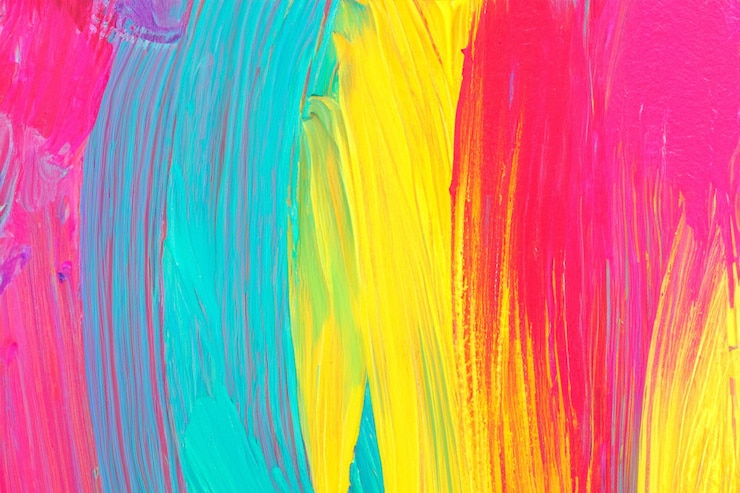 Photo abstract colorful background with bright vibrant brushstrokes