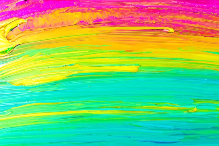 Photo abstract colorful background with bright vibrant brushstrokes