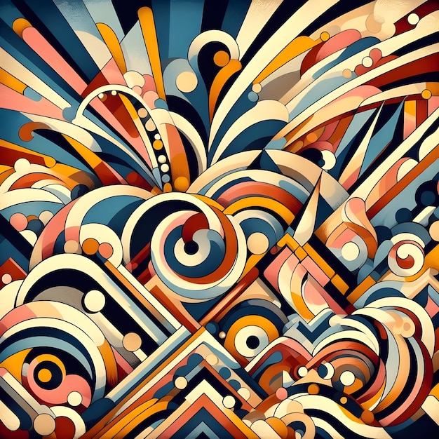 Абстрактный красочный фон с дизайном кругов и линий для поздравительной открытки