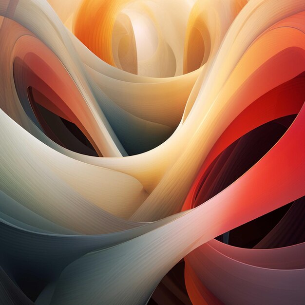 Abstract colorful background with curved lines 3d rendering 3d illustration