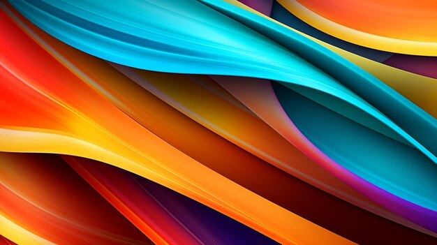 Абстрактный красочный фон с изогнутыми линиями и волнами генеративный ai