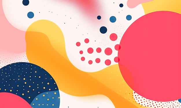 Photo abstract colorful background with dots and shapes on a risograph background