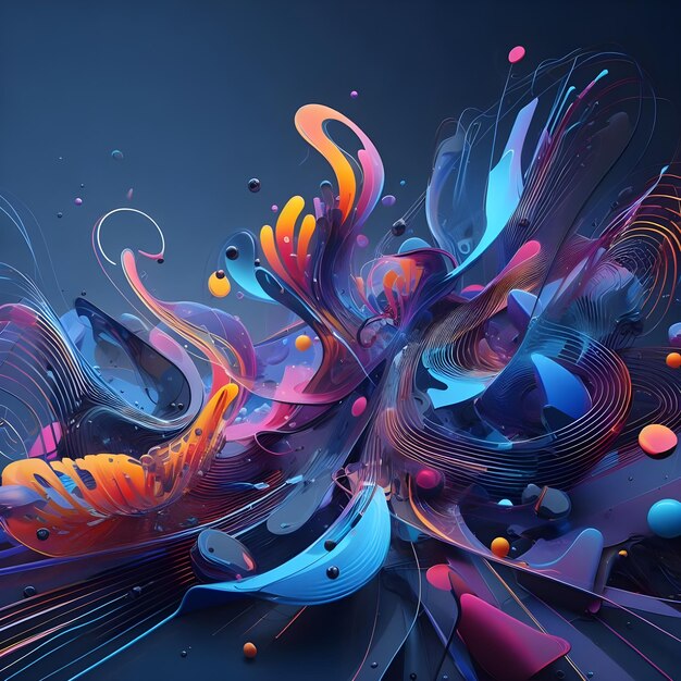 Abstract colorful background with dynamic waves Vector illustration