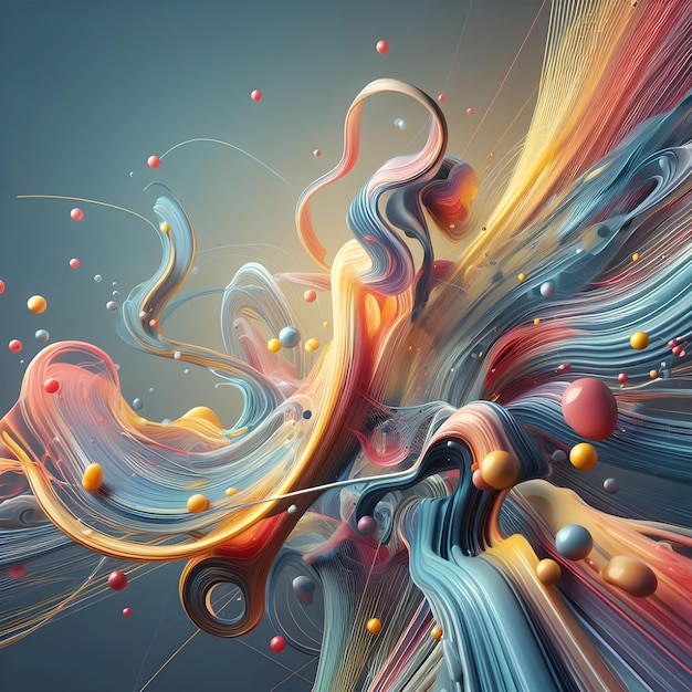 Абстрактный красочный фон с динамическими волнами. Векторная иллюстрация