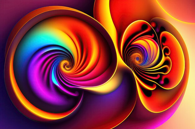 Abstract colorful background with fantastic swirl Abstract exotic fractal flower