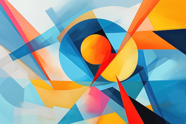 abstract colorful background with geometric shapes and lines Generative Ai