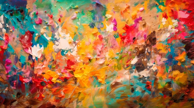 Abstract colorful background with impressionist paint strokes Generative AI