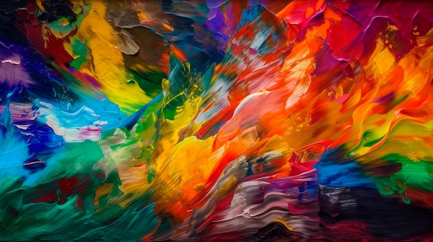 Abstract colorful background with impressionist paint strokes Generative AI