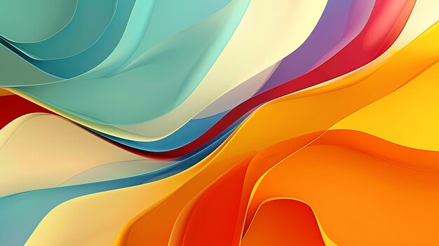 Abstract colorful background with smooth gradient wavy shapes in bright and vibrant colors