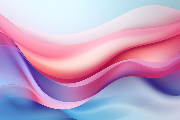 Abstract colorful background with smooth wavy lines in pink and blue colors