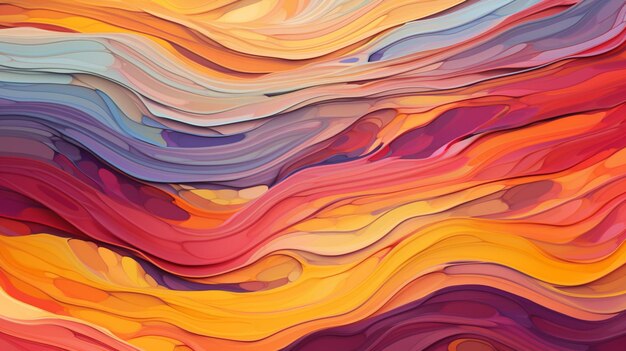 Abstract colorful background with wavy lines and waves ai generative