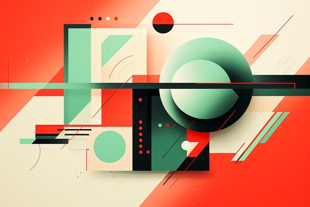 Abstract colorful bauhaus background