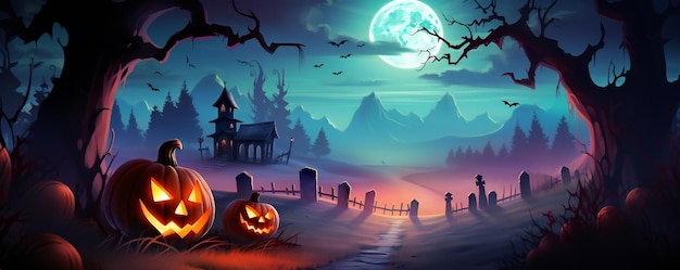 Photo abstract and colorful beautiful soft fog illustration of halloween themed scene