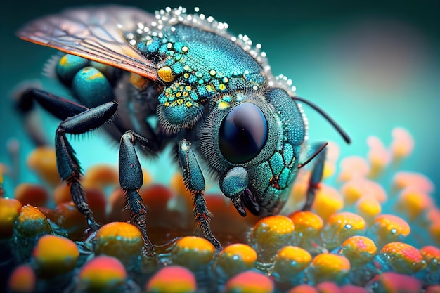 Foto fotografia macro astratta delle api colorate 2