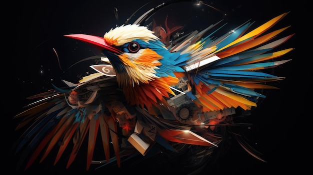 Abstract colorful bird illustration