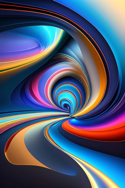 Abstract colorful blue fractal texture digital fractal art 3d render