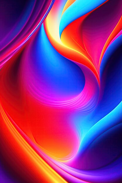 Abstract colorful blue and pink fiery shapes 3d rendering fantasy light background