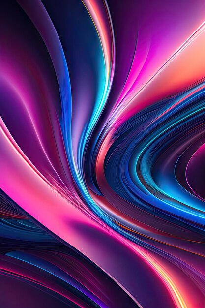 Abstract colorful blue and pink fiery shapes digital fractal art 3d rendering