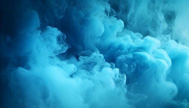 Abstract colorful blue smoke backgroundbright colored Hazy Swirling Blue Smoke on Black Background