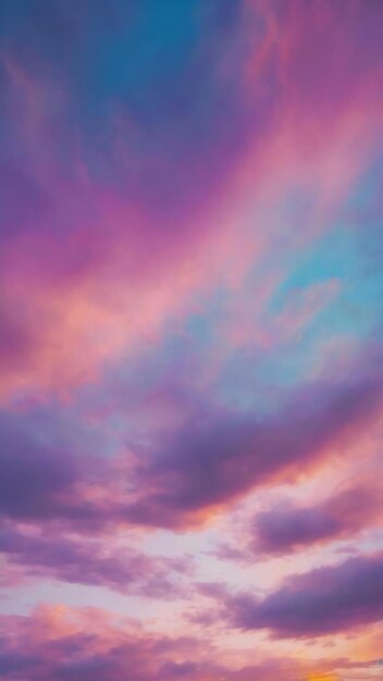 Abstract colorful blurred background with pastel shades of blue lilac colors fantastic cloudy sky