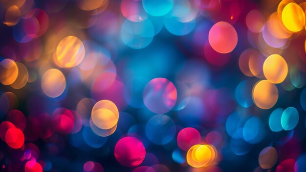 Abstract colorful bokeh lights vibrant and festive