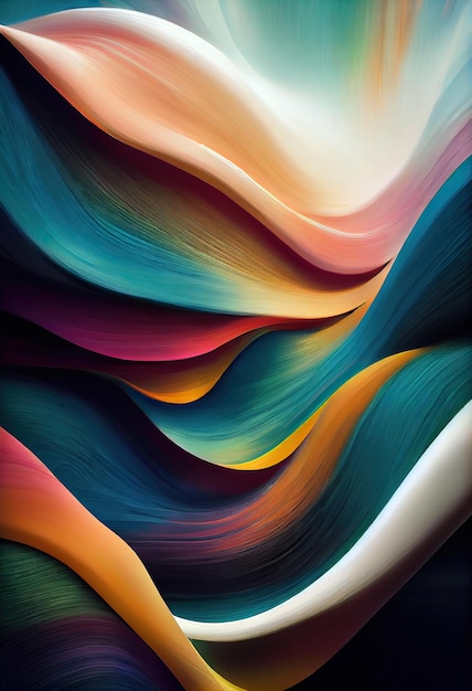 Abstract colorful brush art generated by artificial intelligence