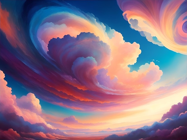 Photo the abstract colorful clouds wallpaper