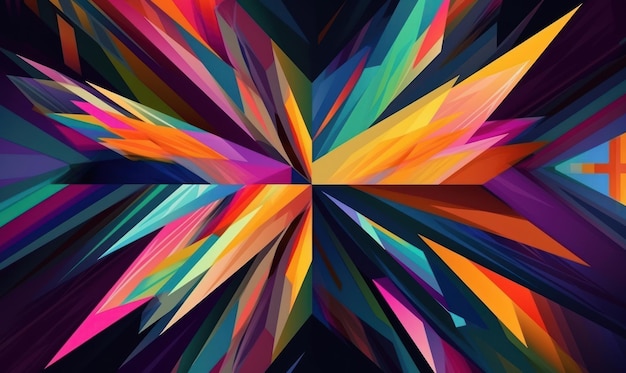 Photo abstract colorful color background or wallpaper with angles polygons triangles concave geometries
